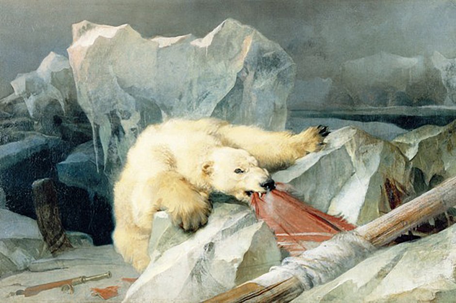 Картина английского художника Эдвина Генри Ландсира «Человек предполагает, а Бог располагает», посвященная пропавшей арктической экспедиции Франклина, 1864 год 