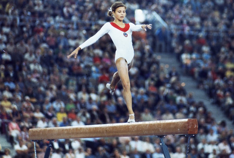Гимнастка сборной СССР Ольга Корбут на Олимпийских играх-1972