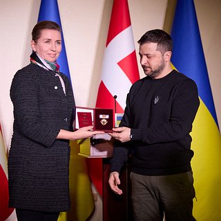 Метте Фредериксен и Владимир Зеленский 