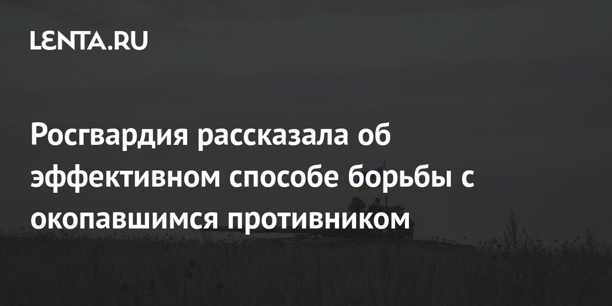 Росгвардия рассказала об эффективном способе борьбы с окопавшимся ...