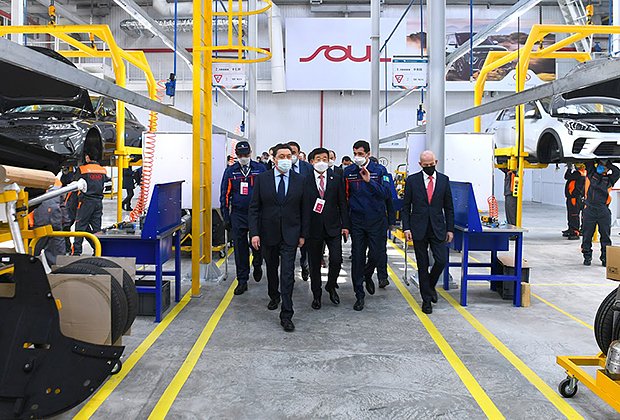 Аскар Мамин принял участие в открытии производства автомобилей KIA в Костанае, 26 марта 2021 год