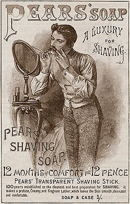 Винтажная реклама мыла для бритья Pears