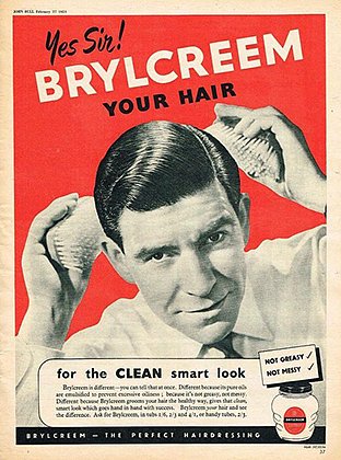 Brylcreem — британский бренд средств для укладки волос для мужчин. Реклама 1954 года