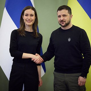 Санна Марин и Владимир Зеленский 