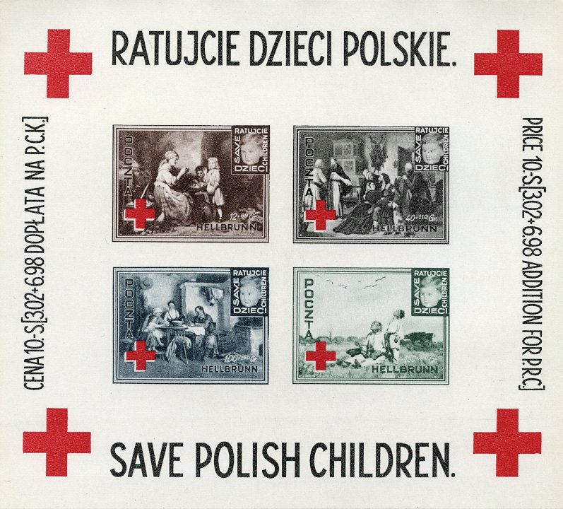 Спасите польских детей! Почтовый блок Красного Креста в пользу детей, находящихся в нацистских лагерях 