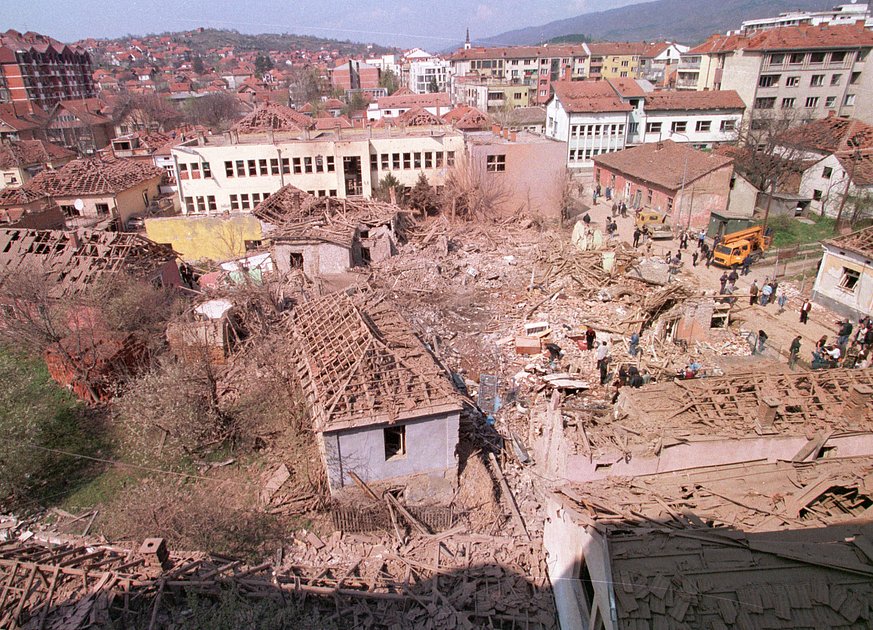 Разрушения в городе Алексинац