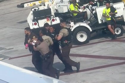 Пассажирка самолета захотела подраться с мужчиной и расцарапала полицейского