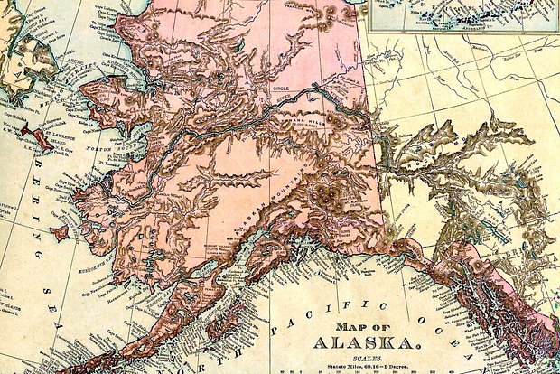 Американская карта Аляски 1895 года. Фото: Wikipedia