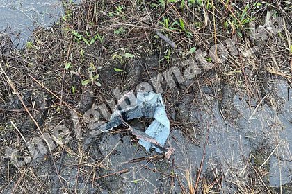 Появились фото обломков сбитого в Курской области беспилотника