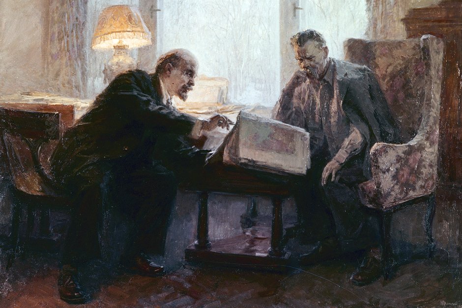 Ленин и Горький на картине Константина Финогенова «Великие таланты электрификации страны»