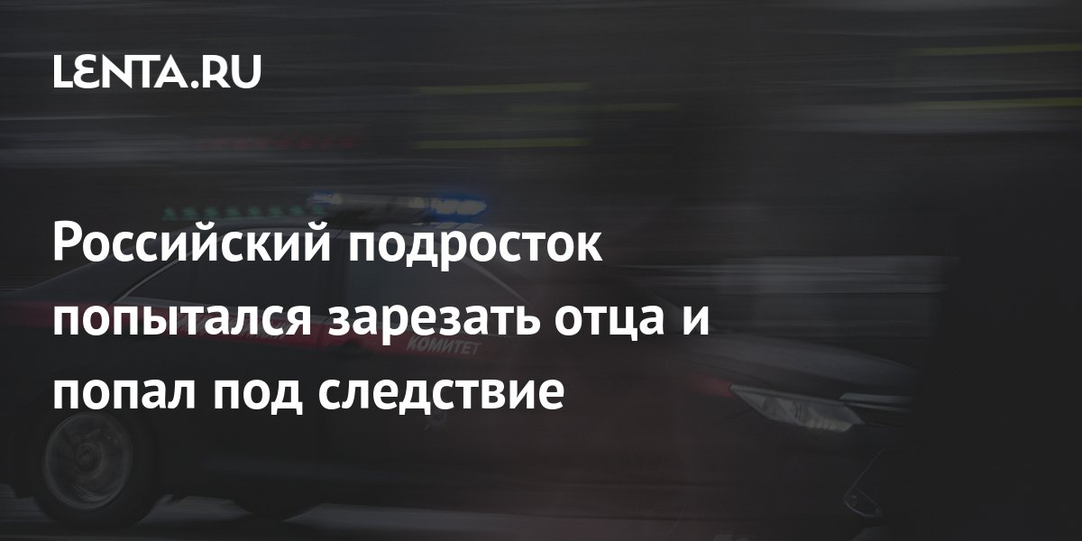 Российский подросток попытался зарезать отца и попал под следствие ...