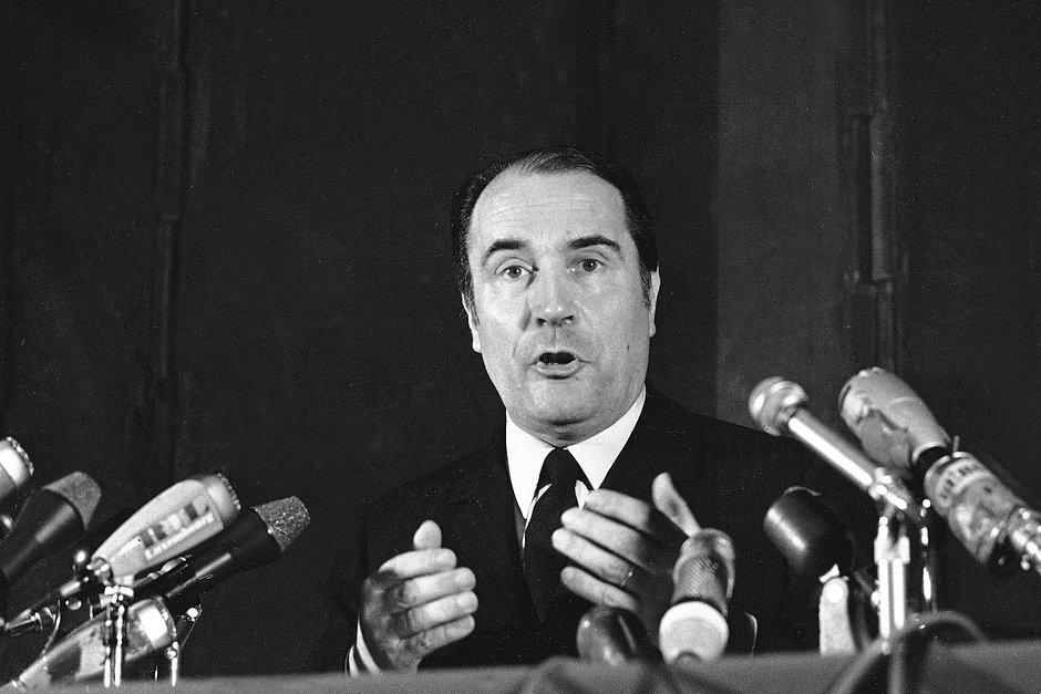 Франсуа Миттеран на пресс-конференции в Париже, 28 мая 1968 года