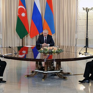 Ильхам Алиев, Владимир Путин и Никол Пашинян