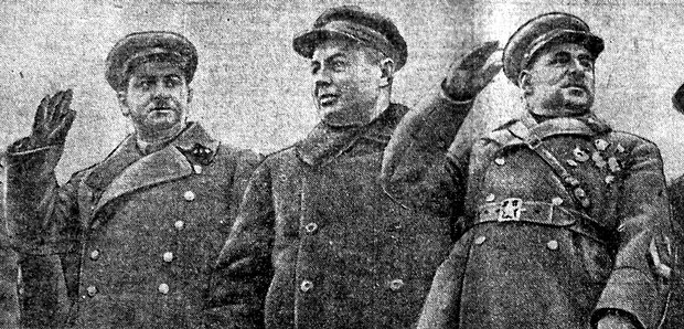 Слева направо: Генрих Люшков, Георгий Стацевич, Василий Блюхер. 1937 год, Хабаровск