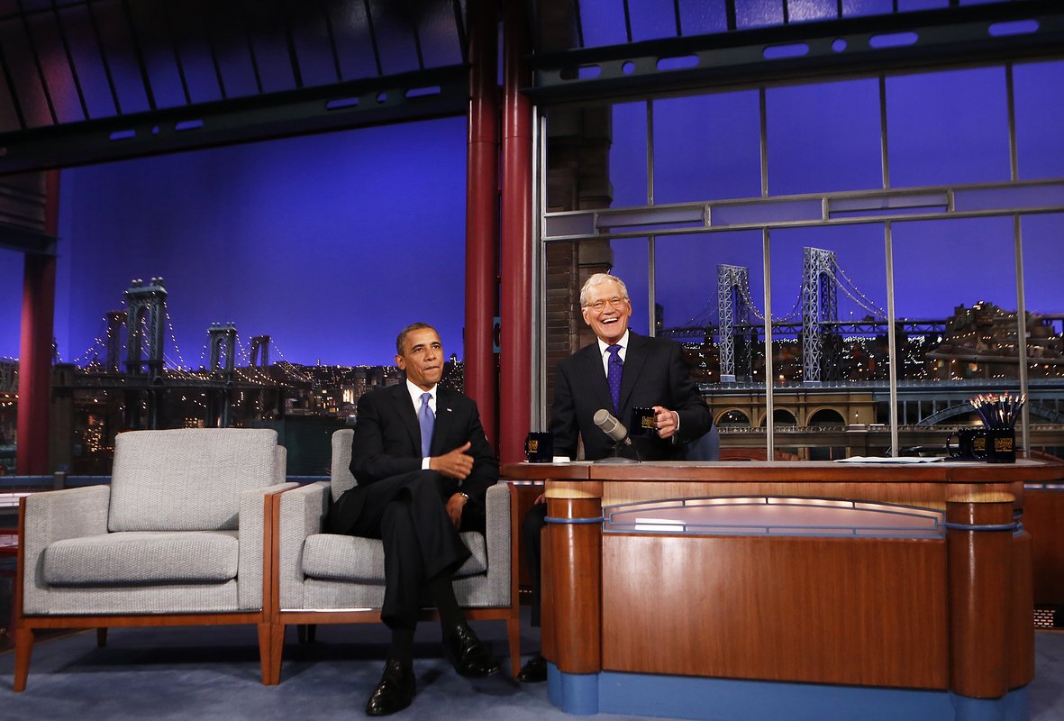 Президент США Барак Обама в вечернем шоу Дэвида Леттермана