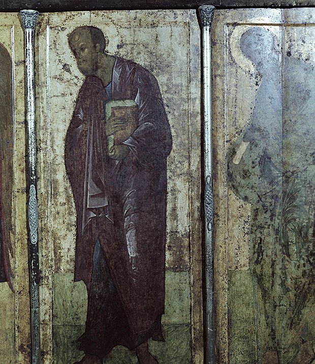 Икона Андрея Рублева «Апостол Петр» из Троицкого собора Троице-Сергиевой Лавры