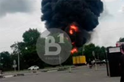 Мощный пожар в Воронеже попал на видео