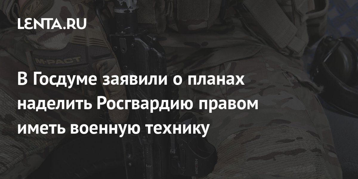 В Госдуме заявили о планах наделить Росгвардию правом иметь военную ...