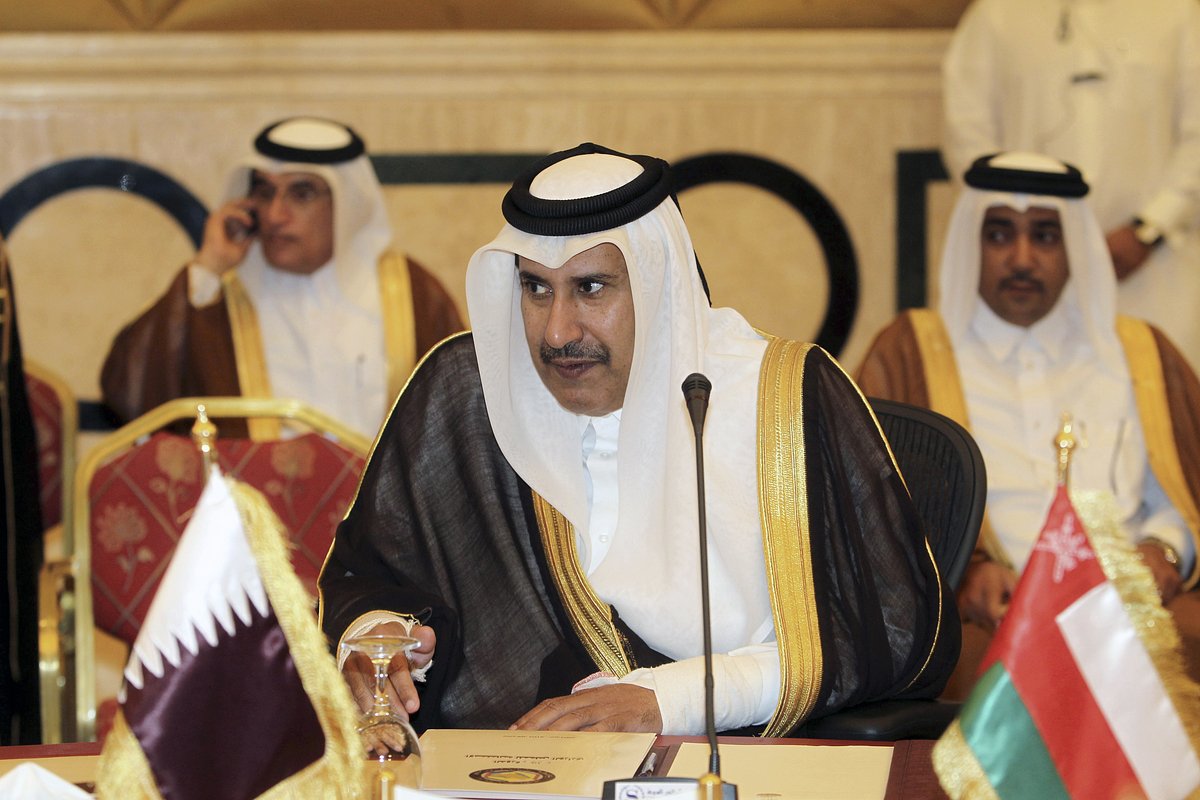 Премьер-министр и министр иностранных дел Катара шейх Хамад бен Джасим бен Джабер Аль Тани на девятой министерской встрече Совета сотрудничества арабских государств Персидского залива в Дохе, 17 апреля 2012 года