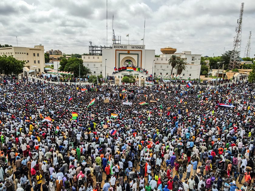 Протестующие в Нигере, 3 августа 2023 года