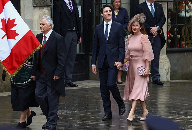 Премьер-министр Канады Джастин Трюдо и его жена Софи Грегуар-Трюдо на церемонии коронации британского короля Чарльза в Лондоне, 6 мая 2023 года