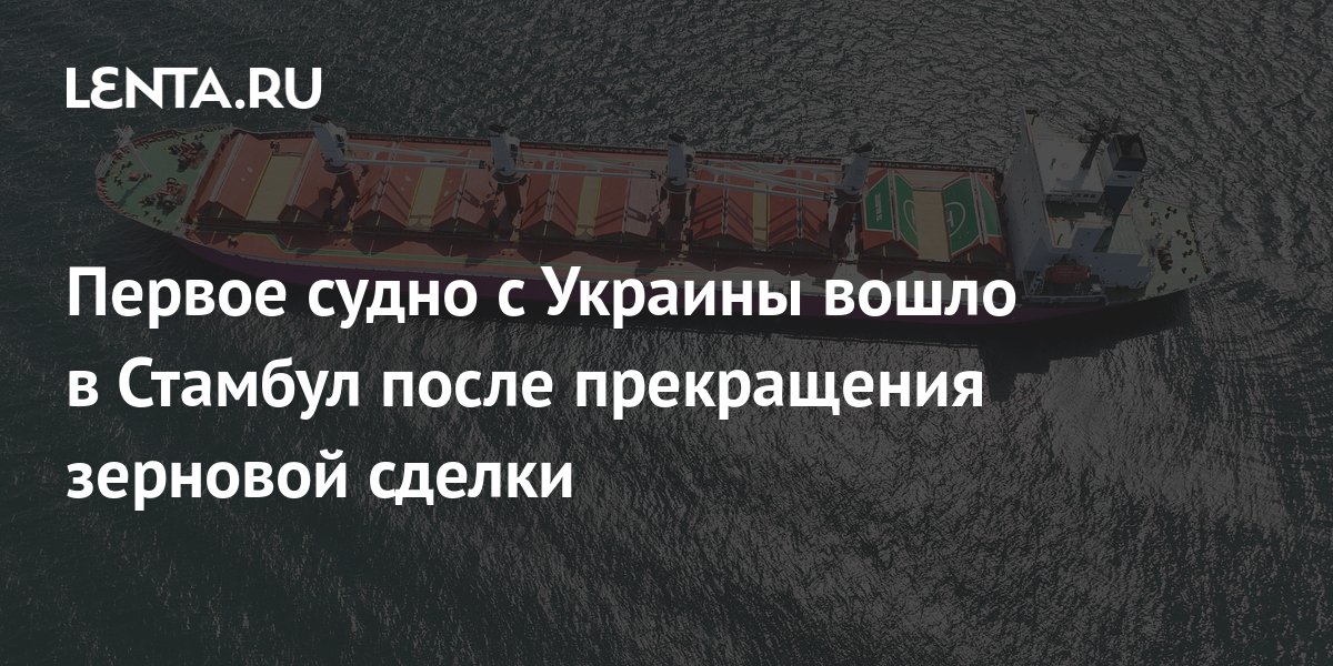 Первое судно с Украины вошло в Стамбул после прекращения зерновой ...