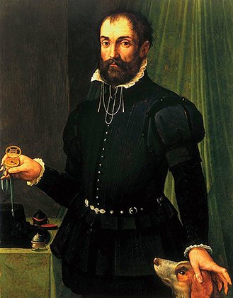 «Портрет мужчины с часами» кисти Мазо Маццуоли (Мазо да Сан-Фриано), около 1558 года. В руке мужчины — часы с единственной часовой стрелкой