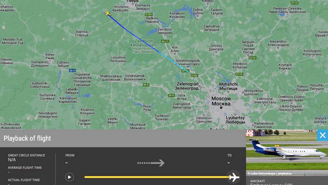 Flightradar24 удалил данные о самолете Пригожина: Общество: Россия: Lenta.ru