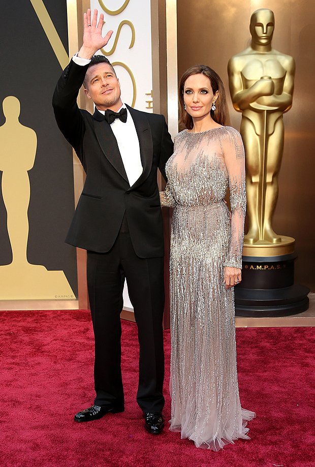 Брэд Питт и Анджелина Джоли на премии «Оскар» в 2014 году