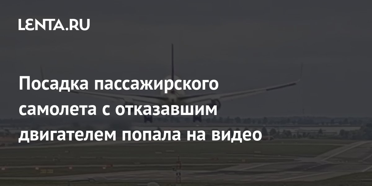 Посадка пассажирского самолета с отказавшим двигателем попала на видео ...