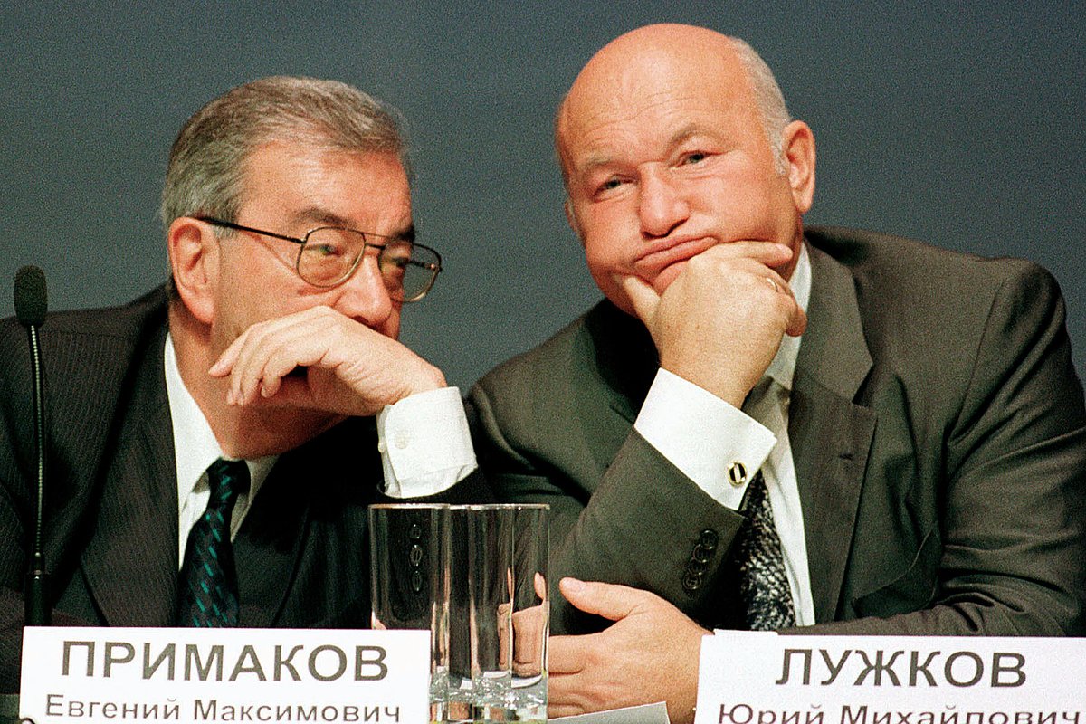 Евгений Примаков и мэр Москвы Юрий Лужков, 28 августа 1999 года 