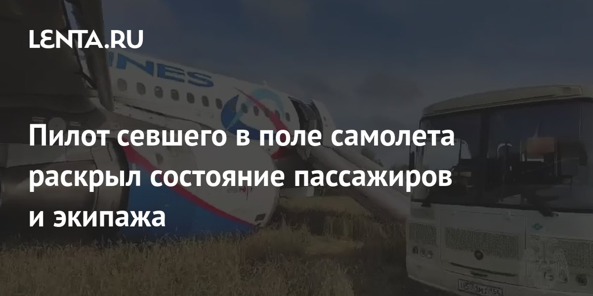 Пилот севшего в поле самолета раскрыл состояние пассажиров и экипажа ...