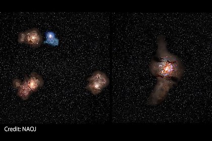 Обнаружено ядро самого далекого протоскопления галактик