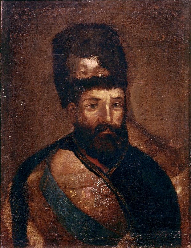 Картина неизвестного художника «Портрет Пугачева». Портрет выполнен в Бердах поверх портрета Екатерины II. Долгое время считался оригиналом, но, по всей видимости, поздняя подделка (XIX века)