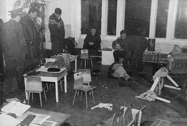 Помещение группы детского сада №285 после ликвидации в нем террориста Алексея Палия