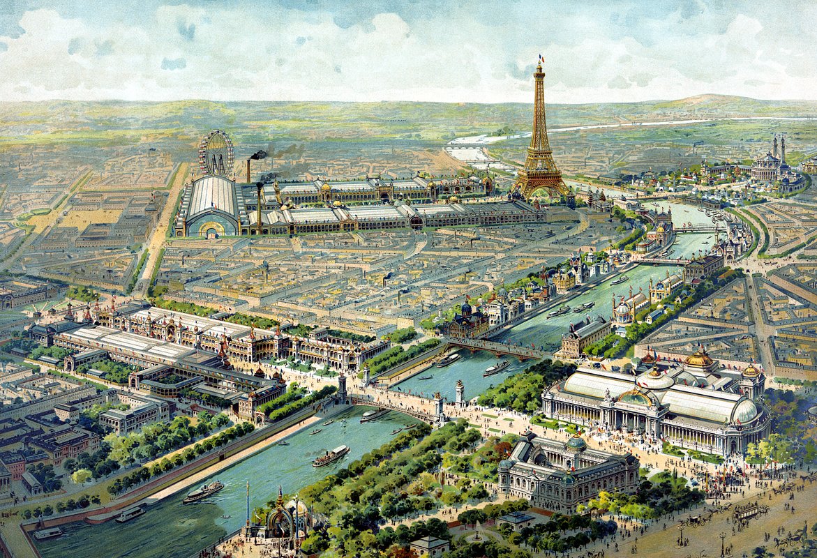 Панорамный вид Всемирной выставки 1900 года в Париже