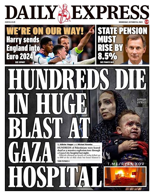 «Сотни погибли в сильном взрыве в больнице в Газе» — The Daily Express