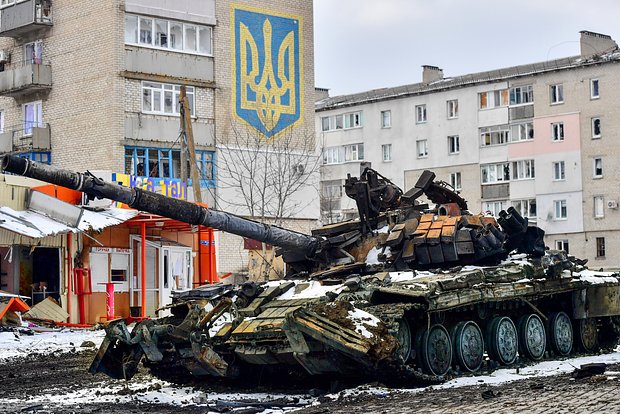 Подбитый танк ВСУ