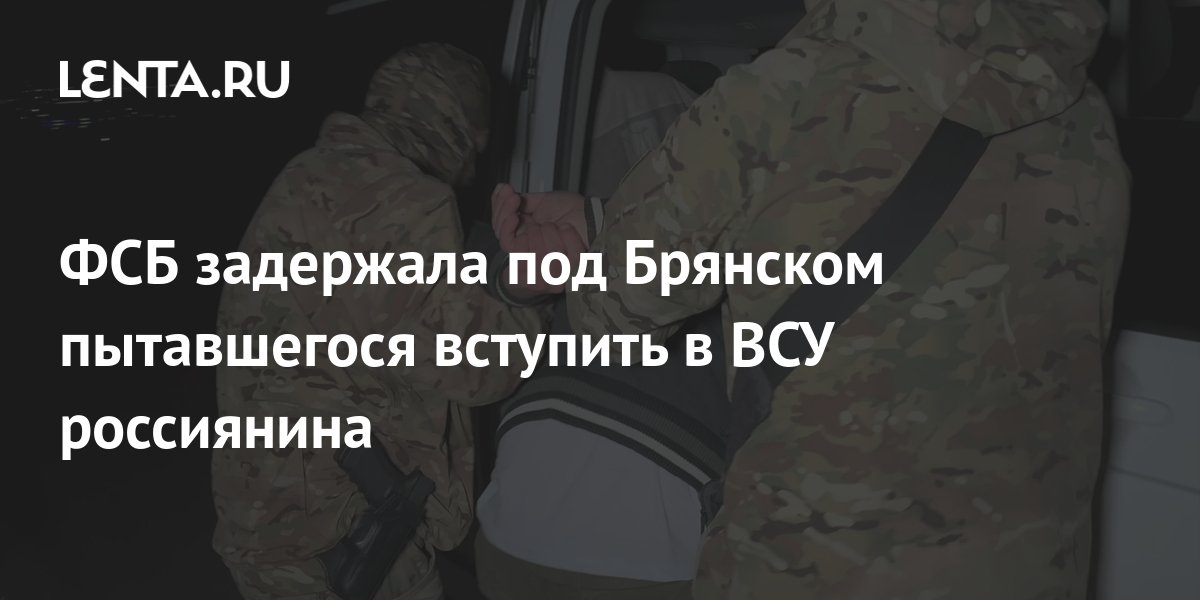 ФСБ задержала под Брянском пытавшегося вступить в ВСУ россиянина