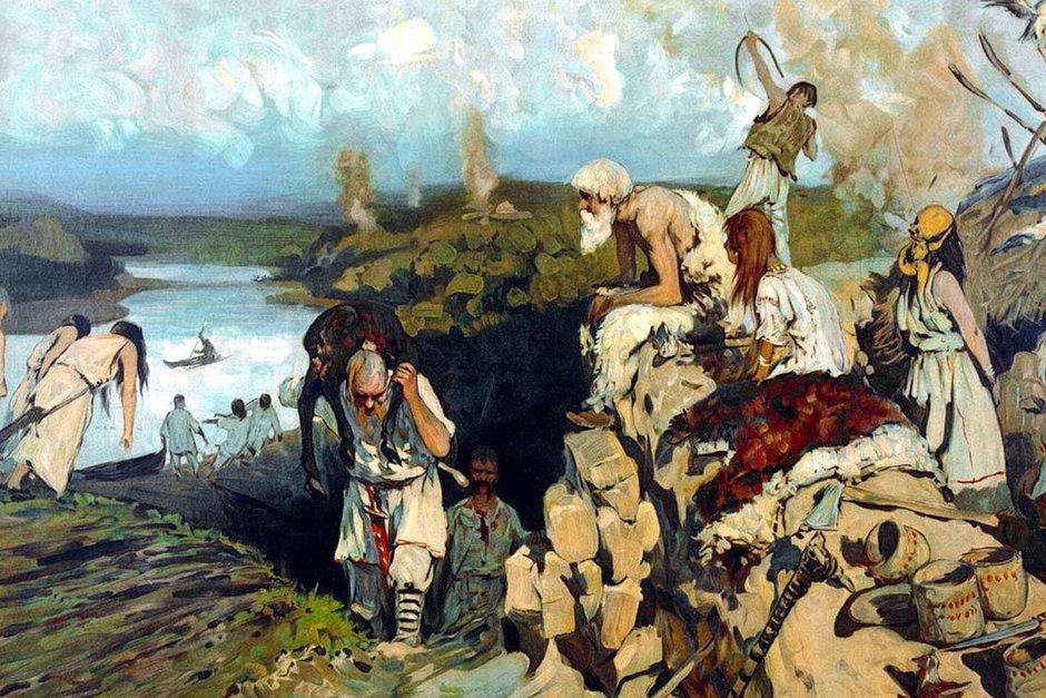 Картина Сергея Иванова «Жилье восточных славян»