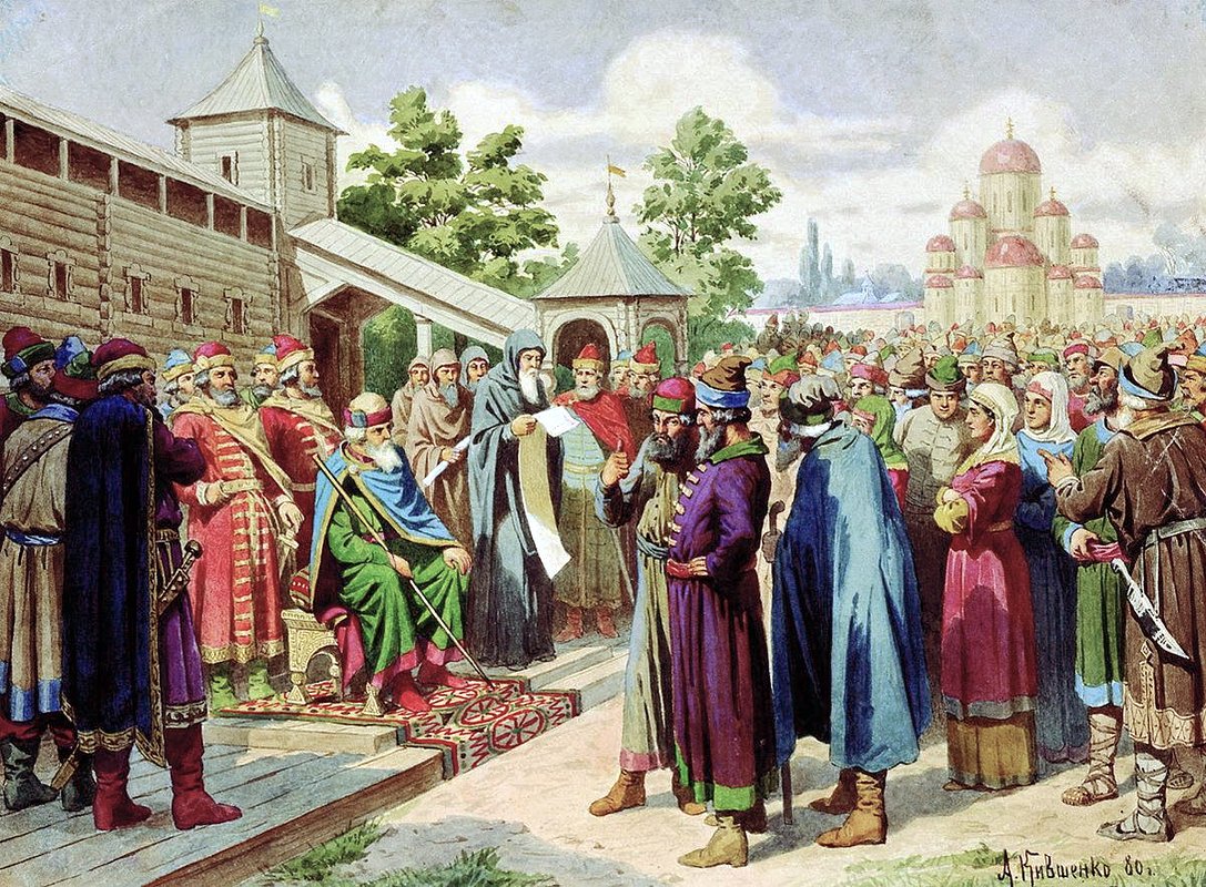 Картина Алексея Кившенко «Чтение народу Русской Правды в присутствии великого князя Ярослава»