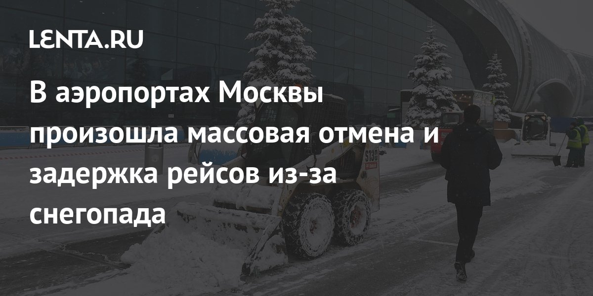 В аэропортах Москвы произошла массовая отмена и задержка рейсов из-за снегопада