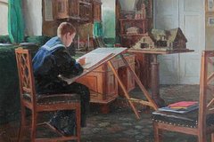Картина «Великий князь Михаил Александрович за рисованием», 1892 год