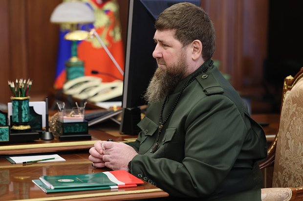 28 сентября 2023. Глава Чеченской Республики Рамзан Кадыров во время встречи с президентом РФ Владимиром Путиным