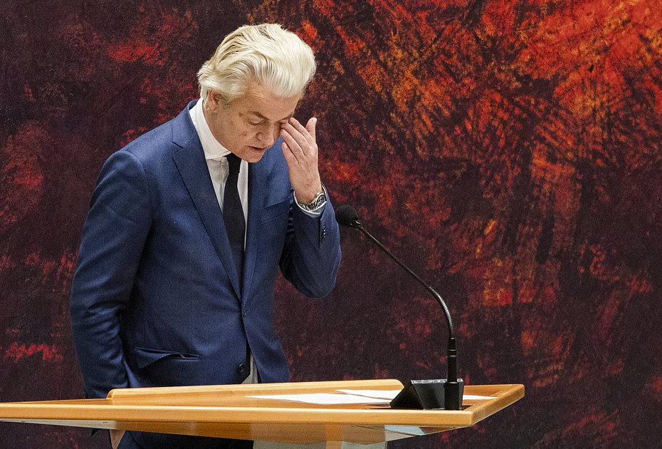 Голландский депутат-популист Герт Вилдерс на дебатах в Гааге в 2021 году