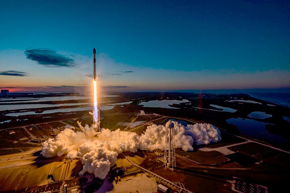 Старт ракеты Falcon 9 со спутниками системы OneWeb