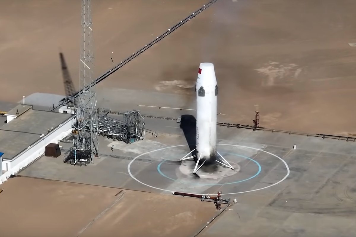 Прототип ступени ракеты Hyperbola-2 после успешной мягкой посадки