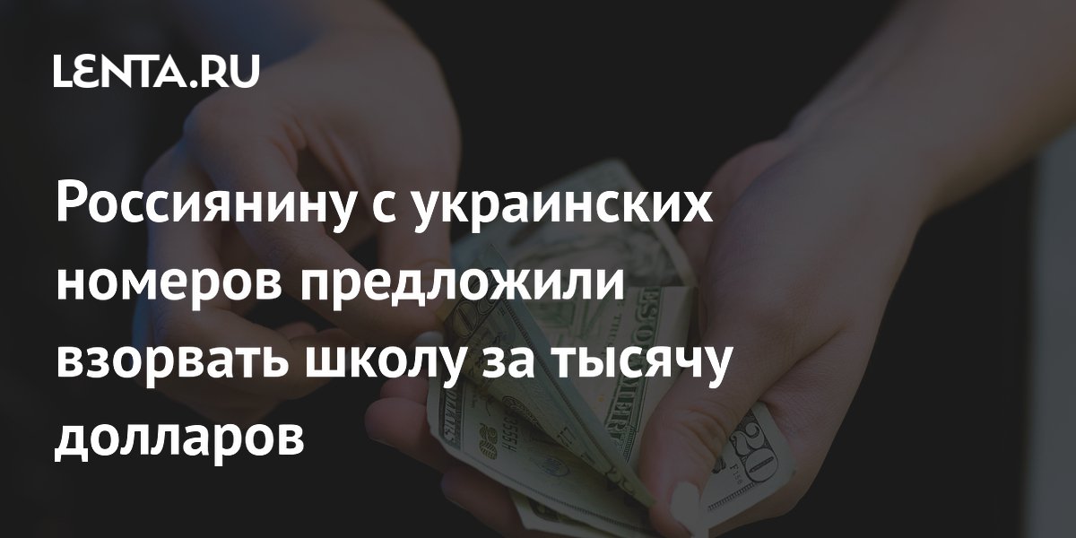 Россиянину с украинских номеров предложили взорвать школу за тысячу ...