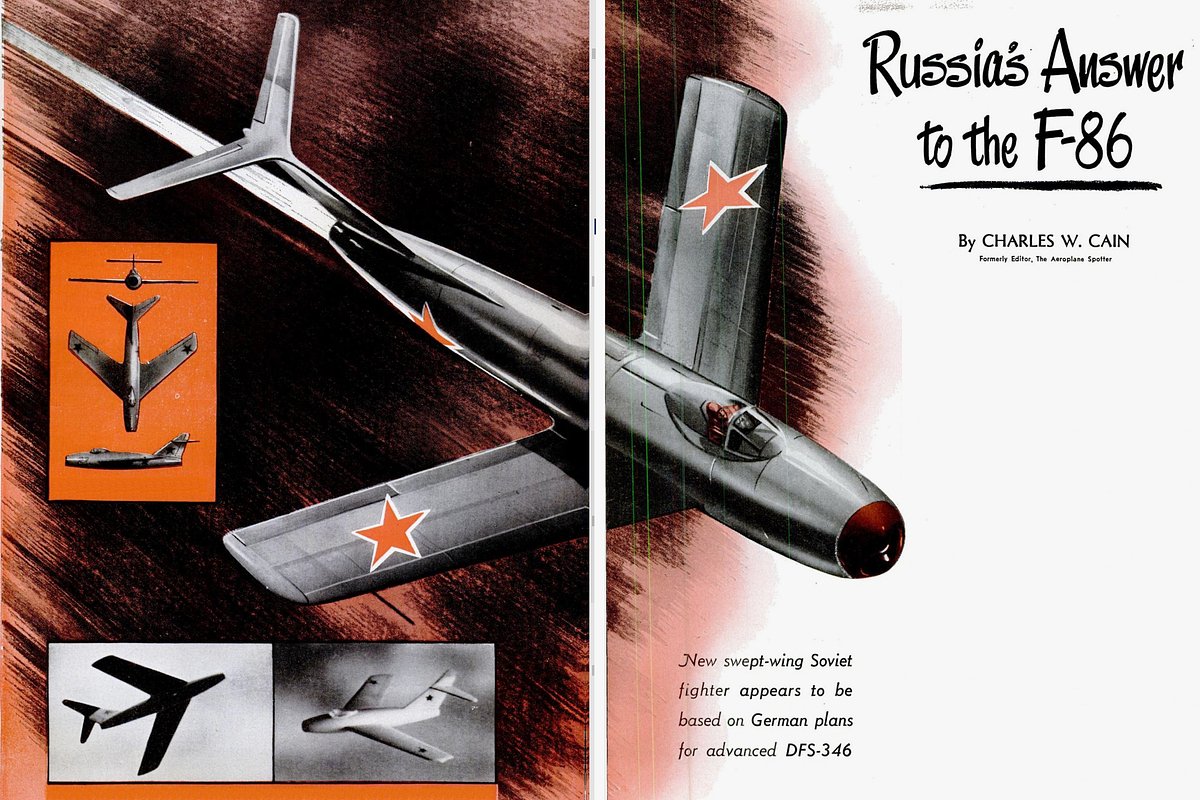 «Ответ России на F-86», публикация в журнале Air Force, США, 1950 год
