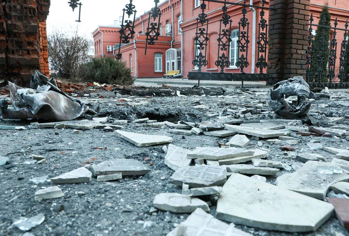 Лицей № 9, поврежденный в результате обстрела Белгорода со стороны ВСУ